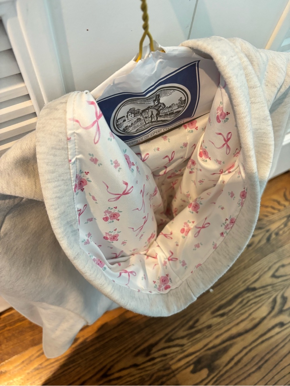 Amazon Girls Hooded Sweatshirt with Pink Floral Lining - White
